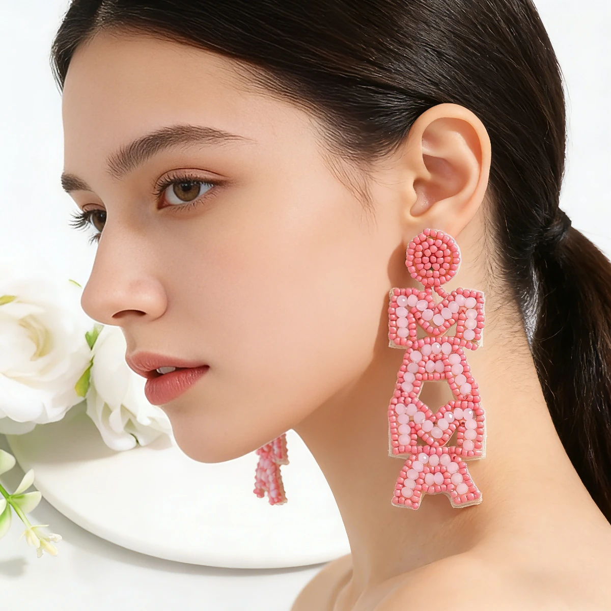 Sweet Pink Acrylic MOM Letter Earrings Floral Dangle Earrings Perfect Mother's Day Gift for Mom & Grandma
Sweet Pink Acrylic MOM Letter Earrings Floral Dangle Earrings Perfect Mother's Day Gift for Mom & Grandma