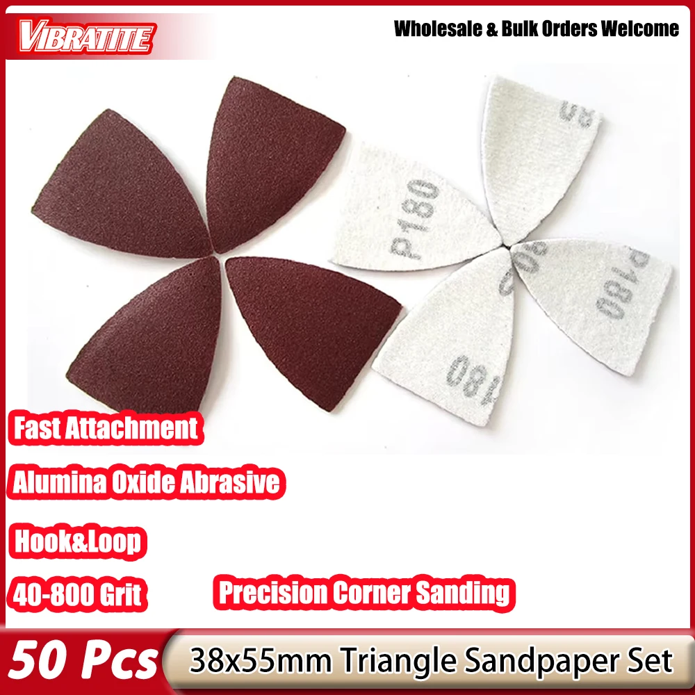 50PCS 38X55X55mm Alumina Red Triangle Sandpaper Hook&Loop Polishing Sanding For Wood Wall Metal
50PCS 38X55X55mm Alumina Red Triangle Sandpaper Hook&Loop Polishing Sanding For Wood Wall Metal
