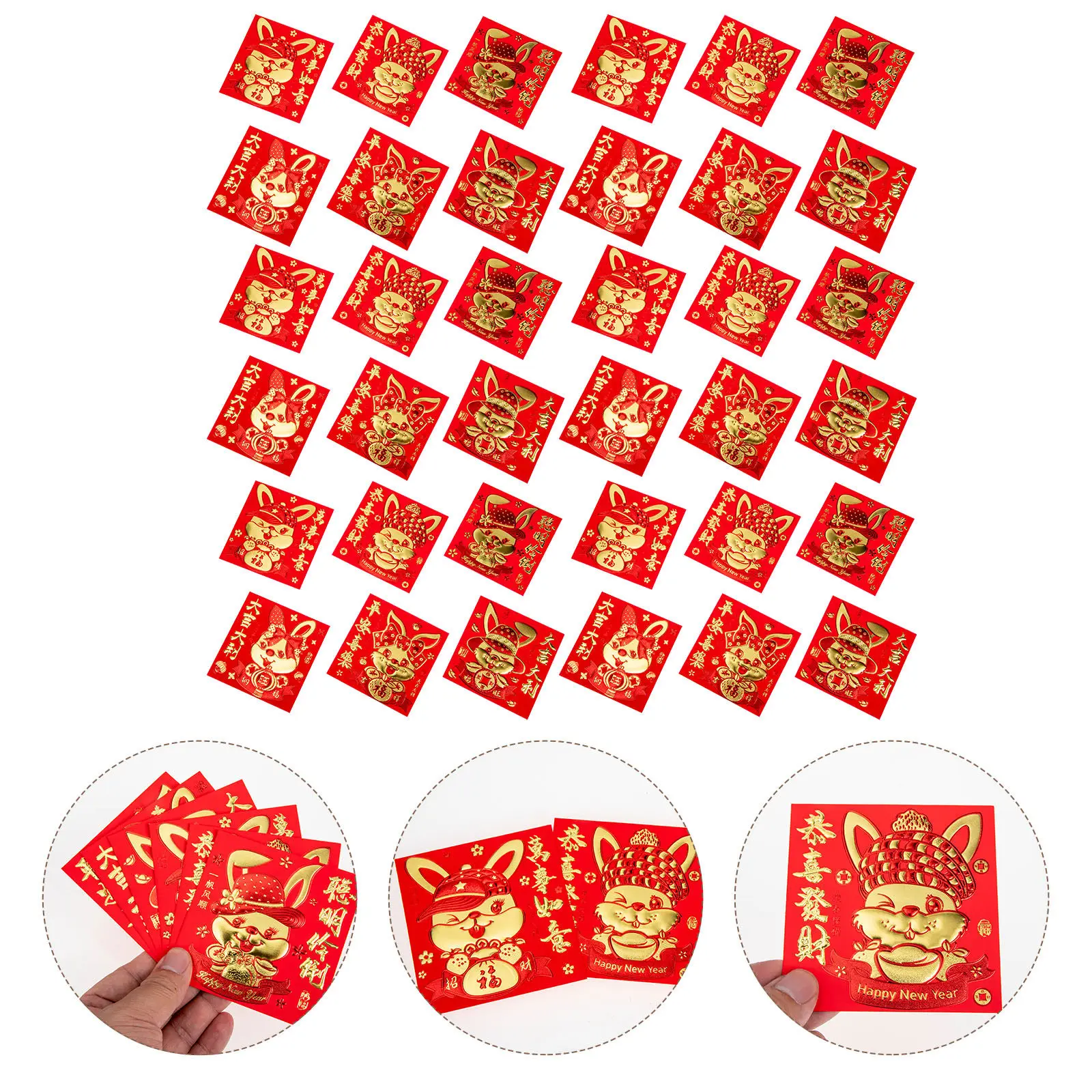 66Pcs Year of The Rabbit Red Envelopes Bright Cartoon Pattern Spring Festival Lucky Money Packet Chinese Style Paper Cash
66Pcs Year of The Rabbit Red Envelopes Bright Cartoon Pattern Spring Festival Lucky Money Packet Chinese Style Paper Cash