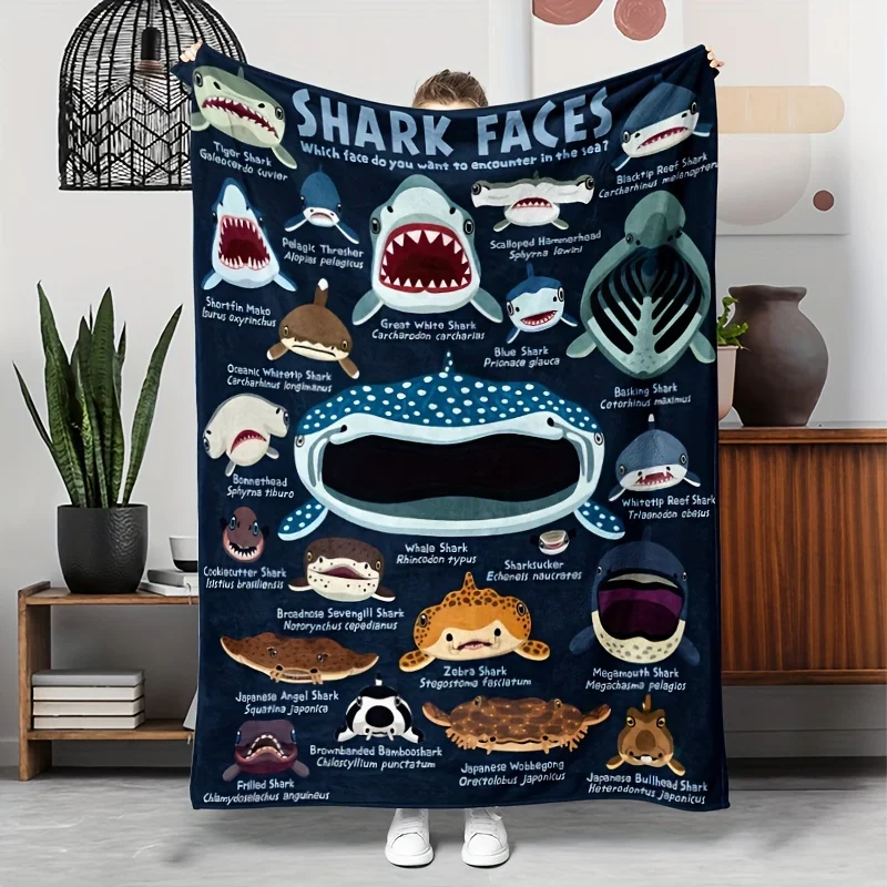 Large Shark Pattern Blanket, Versatile Soft Throw for Napping Sofa Camping Travel, Gift for Family and Friends All Season
Large Shark Pattern Blanket, Versatile Soft Throw for Napping Sofa Camping Travel, Gift for Family and Friends All Season
