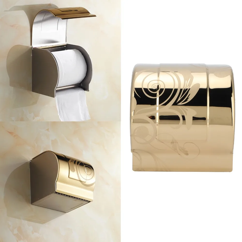 Stainless Steel Toilet Paper Holder Gold Waterproof Toilet Paper Rack Wall Mounted with Cover Toilet Tissue Holder
Stainless Steel Toilet Paper Holder Gold Waterproof Toilet Paper Rack Wall Mounted with Cover Toilet Tissue Holder