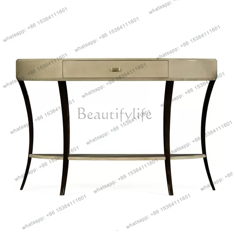 French light luxury solid wood entrance table Entry foyer Semicircular entrance decorative cabinet
French light luxury solid wood entrance table Entry foyer Semicircular entrance decorative cabinet