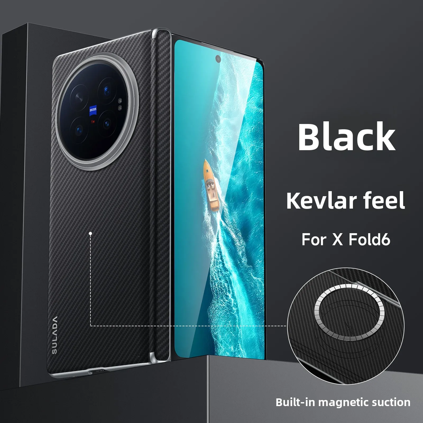 Luxury Busines Kevlar Texture Magnetic Phone Case for VIVO X Fold6 Fold5 Hinge Wrap Shockproof Wireless Charger Protective Cover
Luxury Busines Kevlar Texture Magnetic Phone Case for VIVO X Fold6 Fold5 Hinge Wrap Shockproof Wireless Charger Protective Cover