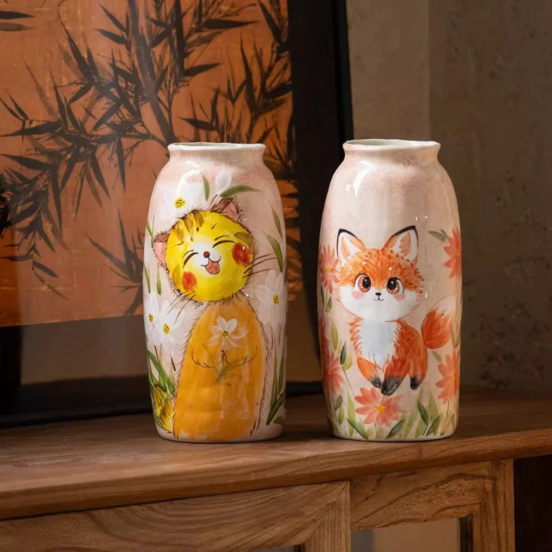 Creative hand-painted animal vase,fox/cat ceramic vase,cute interesting flower vase decoration for home foyer,nordic home decor
Creative hand-painted animal vase,fox/cat ceramic vase,cute interesting flower vase decoration for home foyer,nordic home decor