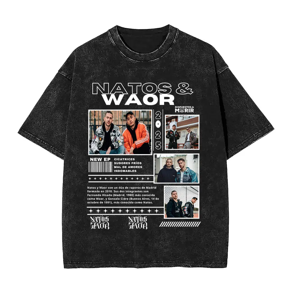 Vintage Washed T-shirts Rapper NATOS WAOR Tour 2025 T Shirts Men's Women Clothing Cotton Casual Oversized Short Sleeve T-shirt
Vintage Washed T-shirts Rapper NATOS WAOR Tour 2025 T Shirts Men's Women Clothing Cotton Casual Oversized Short Sleeve T-shirt