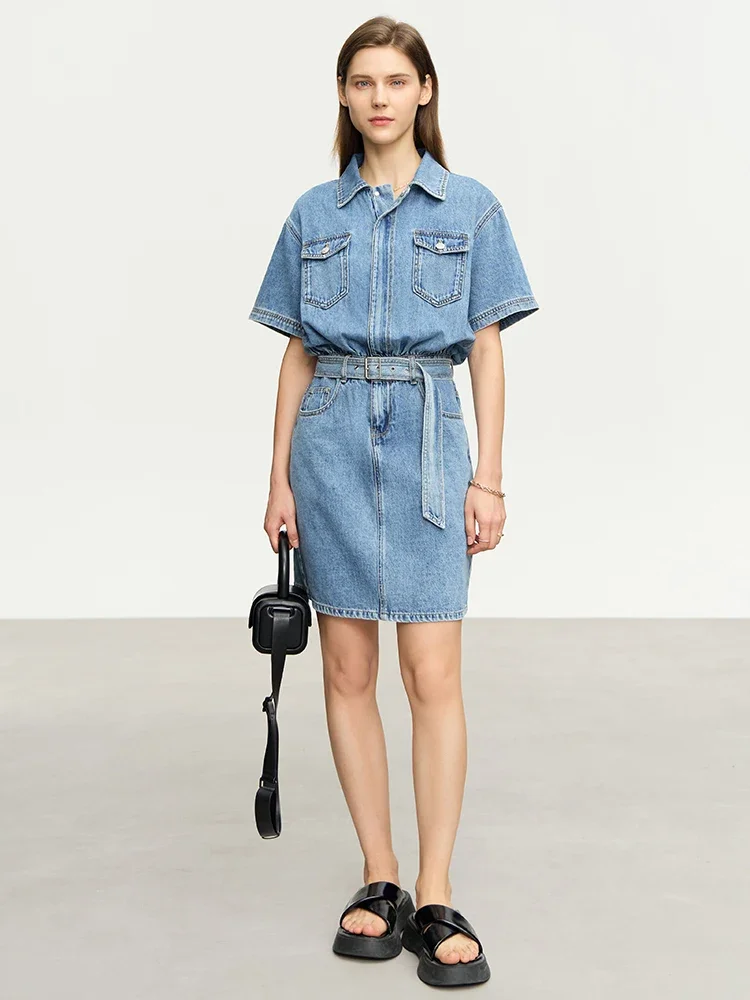 AMII Minimalism Womens Denim Dresses 2025 Summer Casual Trun-down Collar Belt Denim Knee-length Dress Female Clothing 12342631
AMII Minimalism Womens Denim Dresses 2025 Summer Casual Trun-down Collar Belt Denim Knee-length Dress Female Clothing 12342631