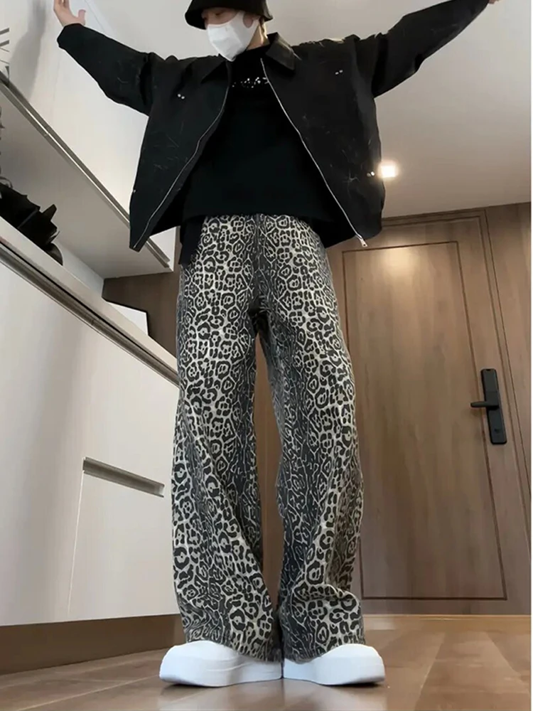 Ретро американские джинсы с леопардовым принтом, свободные джинсы High Street Trend, прямые широкие брюки для пар, весна-осень...
Ретро американские джинсы с леопардовым принтом, свободные джинсы High Street Trend, прямые широкие брюки для пар, весна-осень...