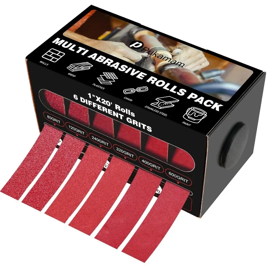 Emery Cloth Roll 6 Grits 1'' x 19.7' Sandpaper Roll 80 120 240 320 400 600 Emery Cloth for Metal Wood Automotive Furniture Wet/
Emery Cloth Roll 6 Grits 1'' x 19.7' Sandpaper Roll 80 120 240 320 400 600 Emery Cloth for Metal Wood Automotive Furniture Wet/