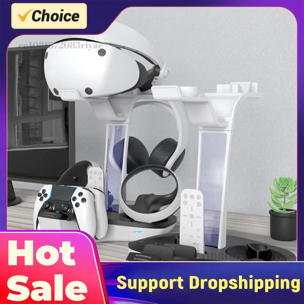 Professional Controller Charging Cradle Charging Dock Stand LED Indicator Light Storage Helmet Earphones Bracket for PS5 PS VR2
Professional Controller Charging Cradle Charging Dock Stand LED Indicator Light Storage Helmet Earphones Bracket for PS5 PS VR2