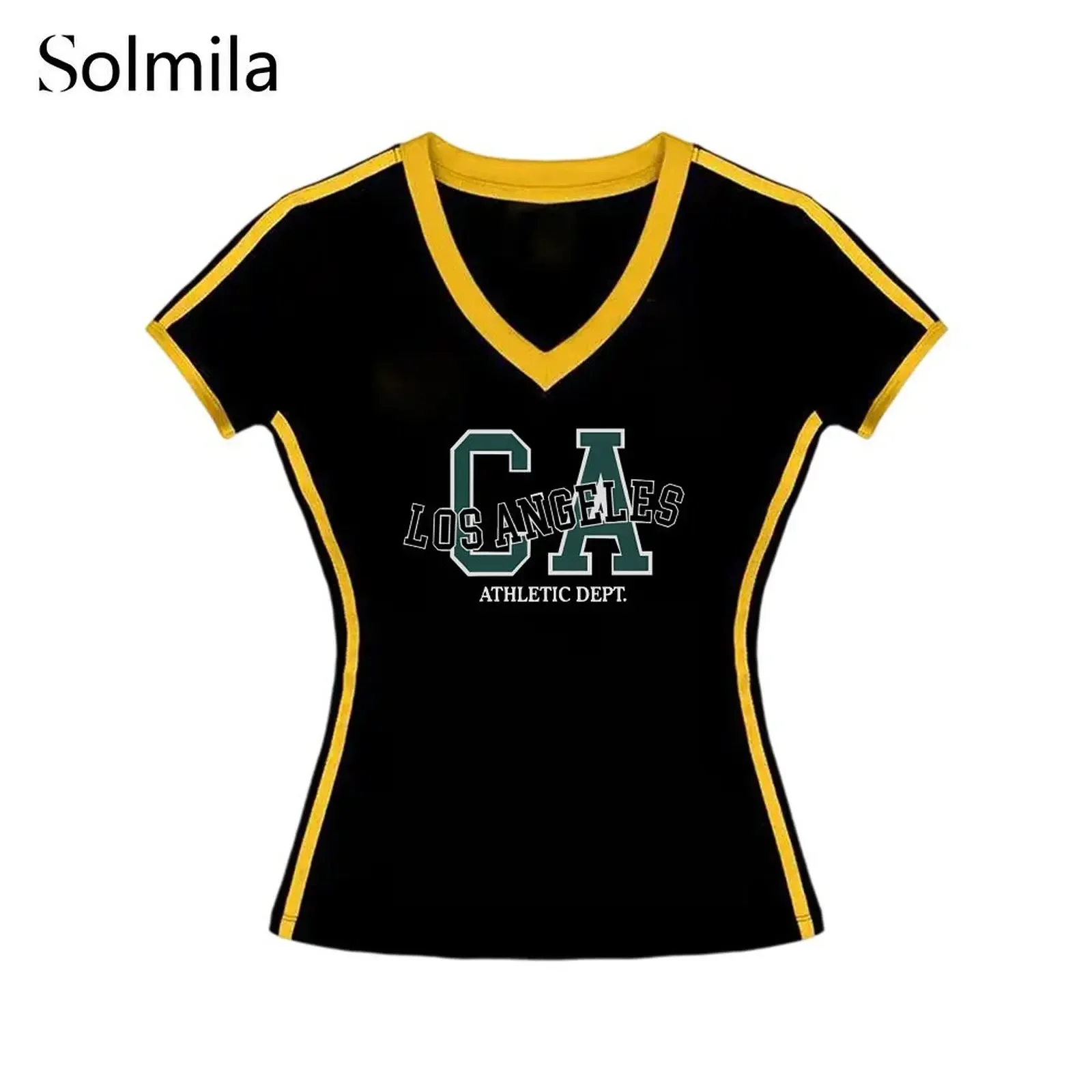 For American Summer Contrast Color Letter Print Slim Fit Short Sleeve Slight Stretch T Shirt Breathable Stylish Casual Top 2025
For American Summer Contrast Color Letter Print Slim Fit Short Sleeve Slight Stretch T Shirt Breathable Stylish Casual Top 2025