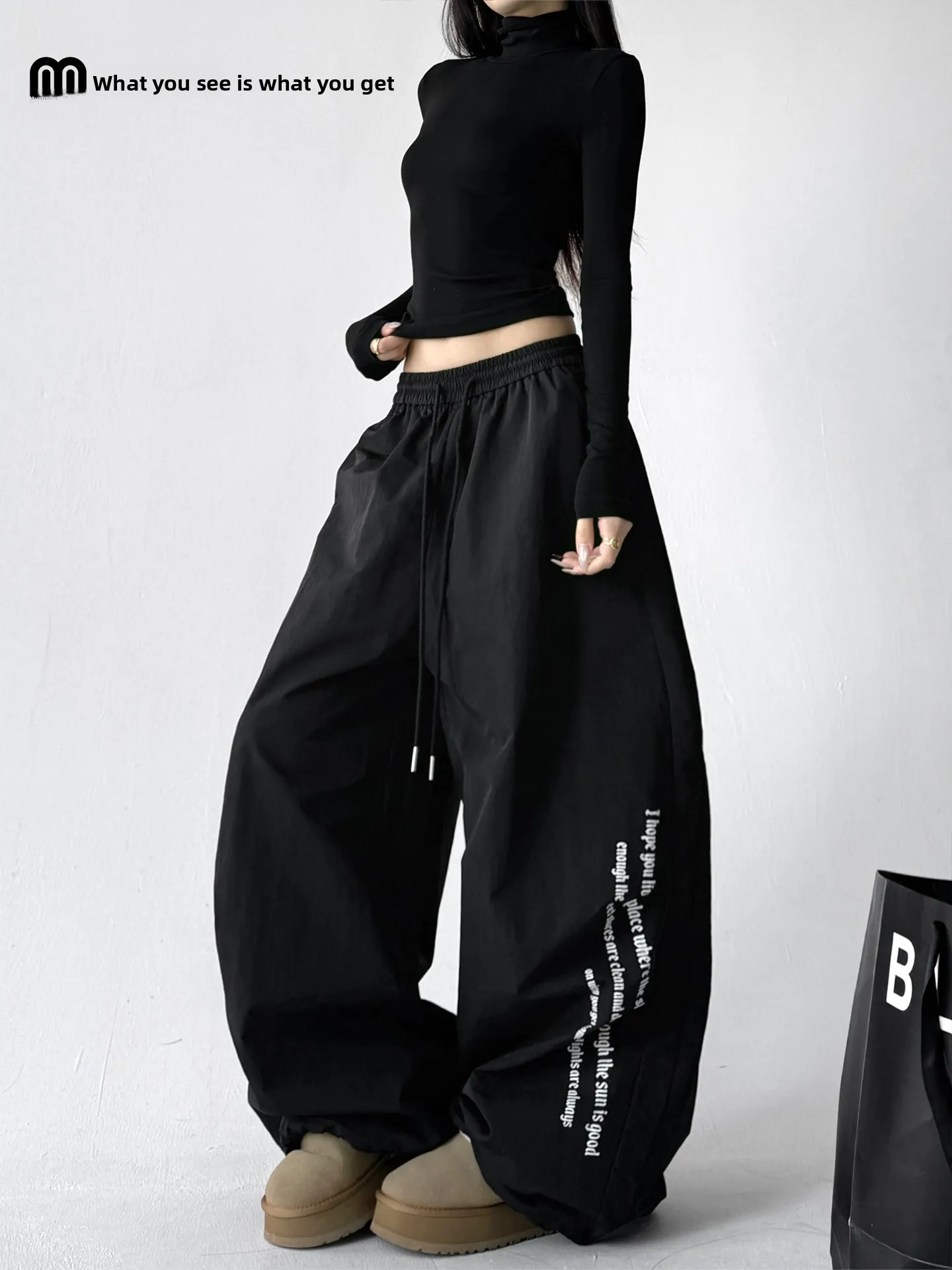 Black Fleece Lined Loose Wide Leg Dance Sport Pants for Women High Waist Comfortable Lazy Street Style Winter Fashion 2026
Black Fleece Lined Loose Wide Leg Dance Sport Pants for Women High Waist Comfortable Lazy Street Style Winter Fashion 2026