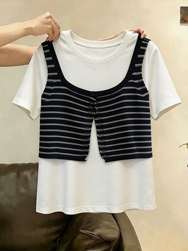 plus Size Knitted Vest Top Women's Fashion Layering Set Summer New Style Super Beautiful Two-Piece Set Advanced Feeling Sleev...
plus Size Knitted Vest Top Women's Fashion Layering Set Summer New Style Super Beautiful Two-Piece Set Advanced Feeling Sleev...