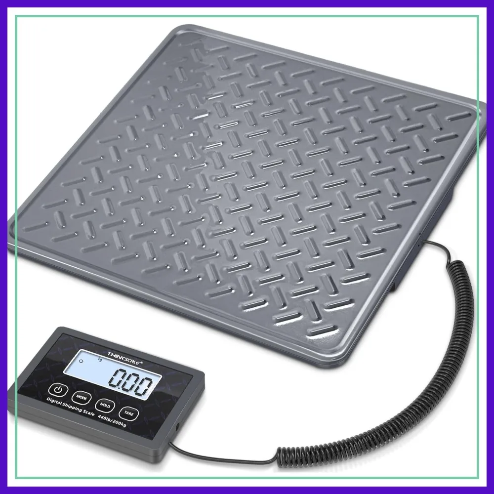 Digital Shipping Scale 440lb/1oz, Heavy Duty Postal Scale with Hold/Tare/LCD, Steel Platform, Battery & AC Adapter Included
Digital Shipping Scale 440lb/1oz, Heavy Duty Postal Scale with Hold/Tare/LCD, Steel Platform, Battery & AC Adapter Included