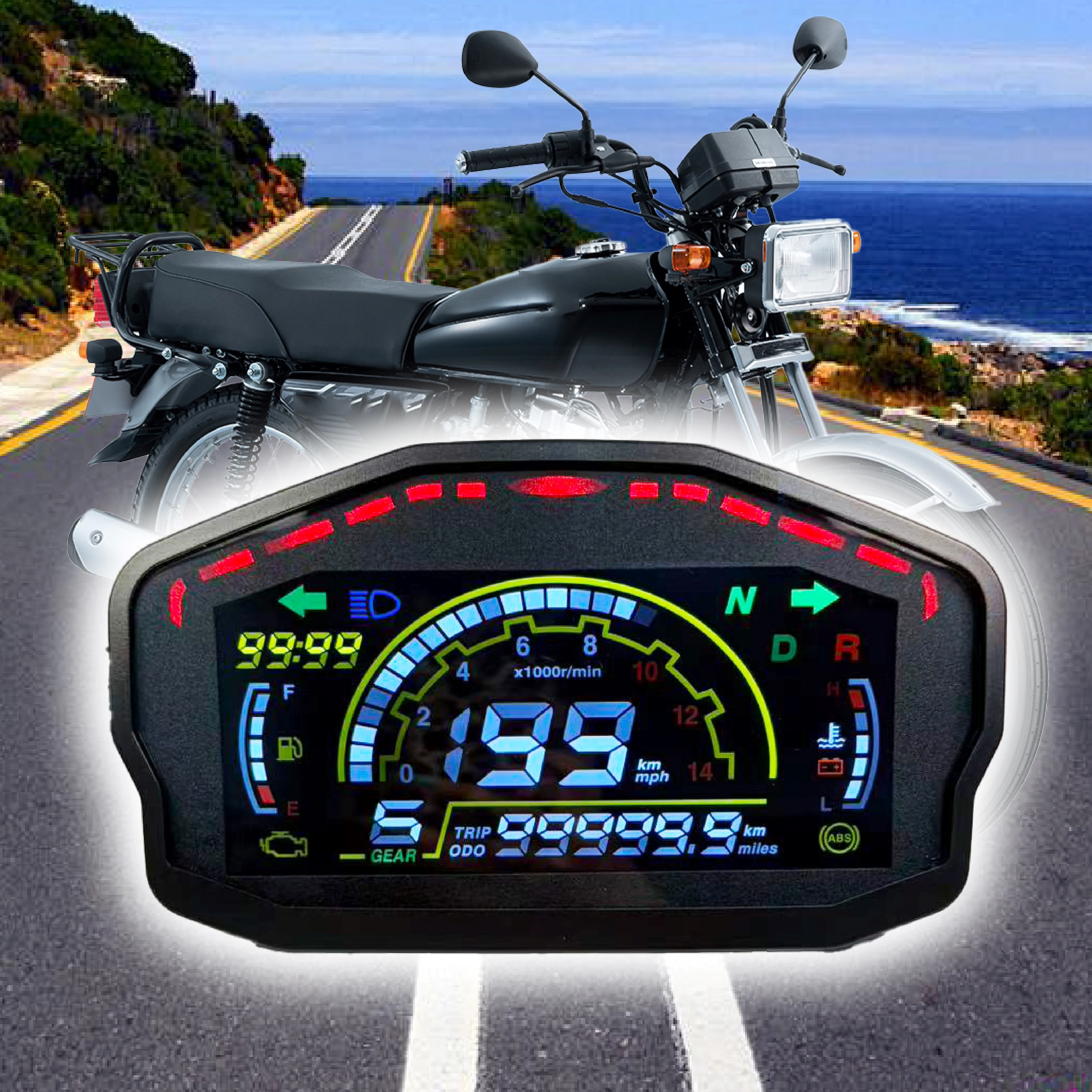 Universal LED Display Motorcycle Accessories Speedometer Moto Digital Tachometer Dashboard for Moto Honda Ducati Kawasaki Yamaha
Universal LED Display Motorcycle Accessories Speedometer Moto Digital Tachometer Dashboard for Moto Honda Ducati Kawasaki Yamaha