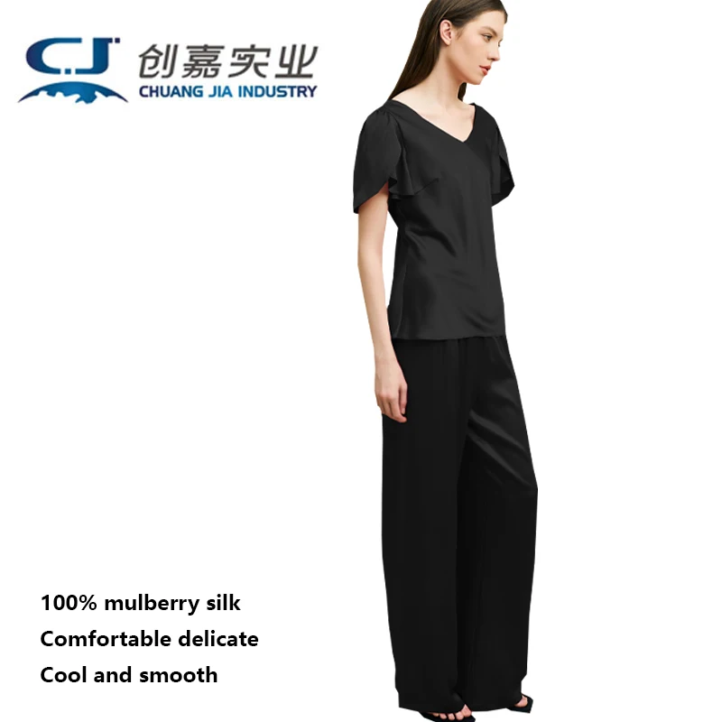 100% Mulberry Silk Ladies Set Champagne Short Sleeve Top and Trousers 2 Pieces of Silk Casual Comfort Women's Luster Soft Cool
100% Mulberry Silk Ladies Set Champagne Short Sleeve Top and Trousers 2 Pieces of Silk Casual Comfort Women's Luster Soft Cool