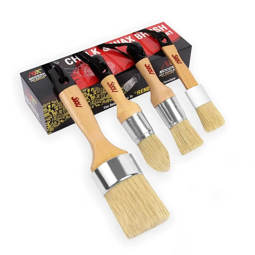 Chalk Wax Paint Brush 4PCs Set Including 3 Small for Furniture Painting and 1 Large Bristle Paint Brushes Set Compatible with
Chalk Wax Paint Brush 4PCs Set Including 3 Small for Furniture Painting and 1 Large Bristle Paint Brushes Set Compatible with