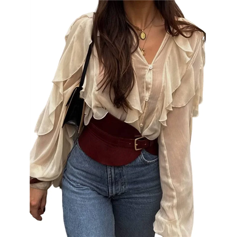 NEW-Women Dressy Casual Blouse Business Long Sleeve V Neck Ruffles- Tops Office Work Outfit
NEW-Women Dressy Casual Blouse Business Long Sleeve V Neck Ruffles- Tops Office Work Outfit