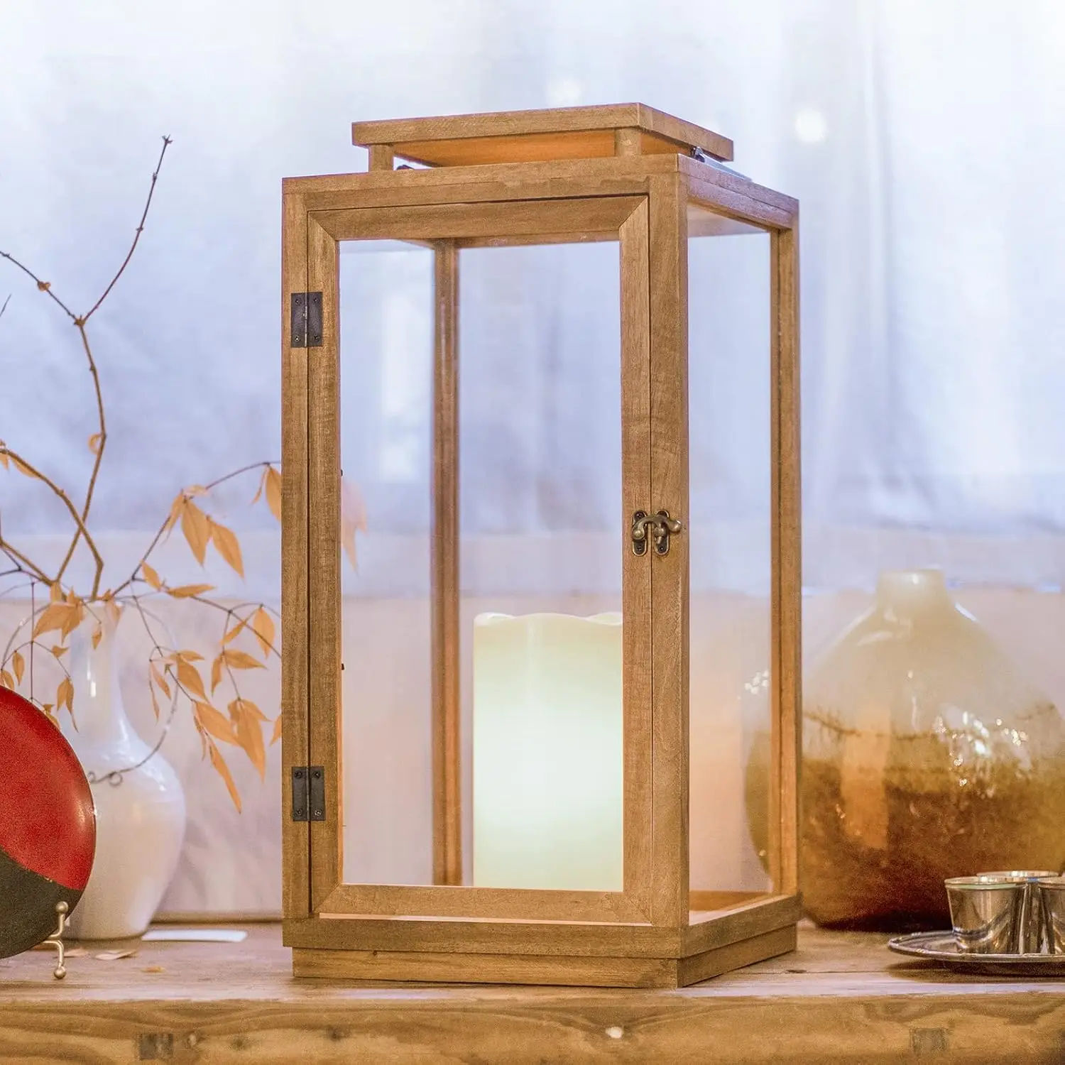 25in IP65 Waterproof Wood Lanterns Decorative with Flameless Candles, Decorative Lanterns
25in IP65 Waterproof Wood Lanterns Decorative with Flameless Candles, Decorative Lanterns