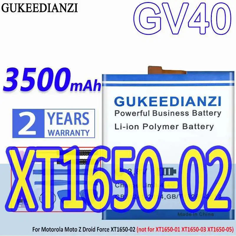 Mobile Phone Battery GV40 3500mAh For Motorola Moto Z Droid Force XT1650-02 Not For XT1650-01 XT1650-03 XT1650-05
Mobile Phone Battery GV40 3500mAh For Motorola Moto Z Droid Force XT1650-02 Not For XT1650-01 XT1650-03 XT1650-05