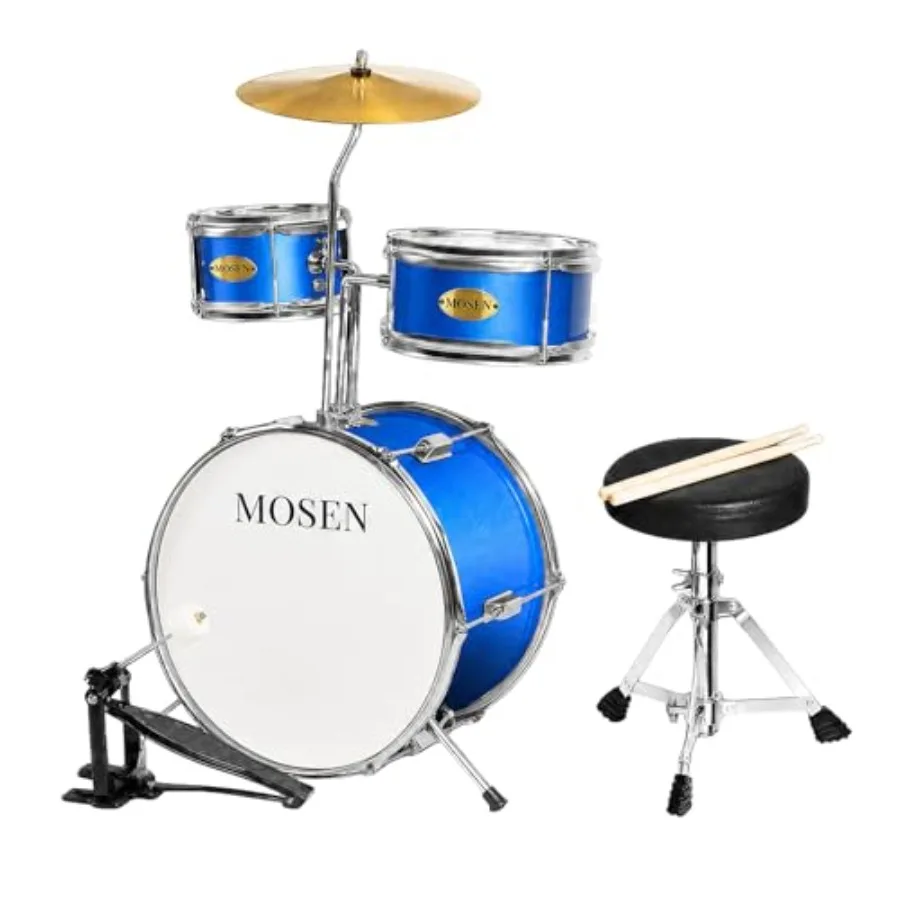 3-Piece Beginner Drum Set, 14 Inch Bass Drum with Tom and Snare Drums, Complete Percussion Kit Includes Adjustable Throne
3-Piece Beginner Drum Set, 14 Inch Bass Drum with Tom and Snare Drums, Complete Percussion Kit Includes Adjustable Throne