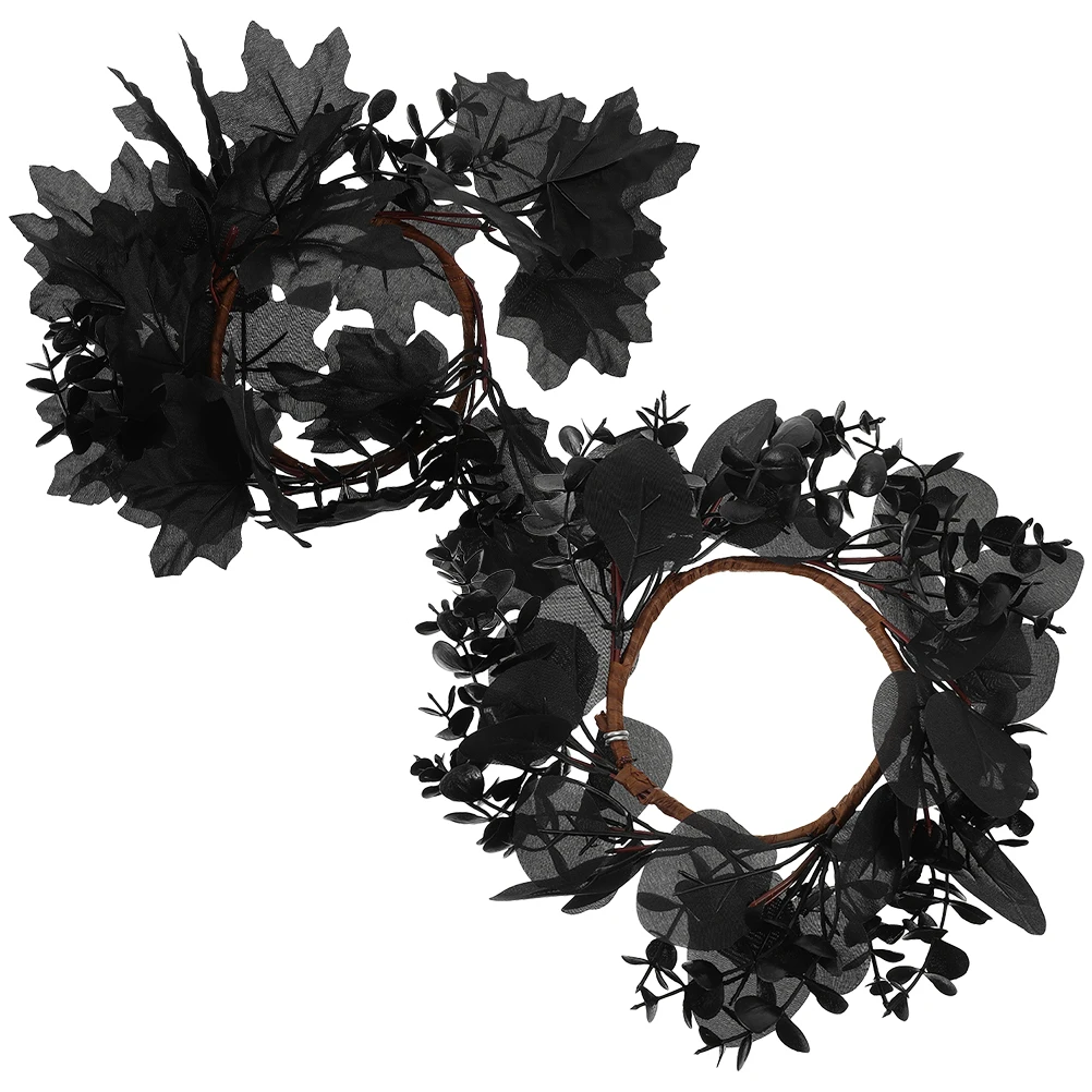2 Pcs Halloween Wreath 25CM Black Eucalyptus Leaf Paper Garland Door Decor Pumpkin Ring Home Party Supplies
2 Pcs Halloween Wreath 25CM Black Eucalyptus Leaf Paper Garland Door Decor Pumpkin Ring Home Party Supplies