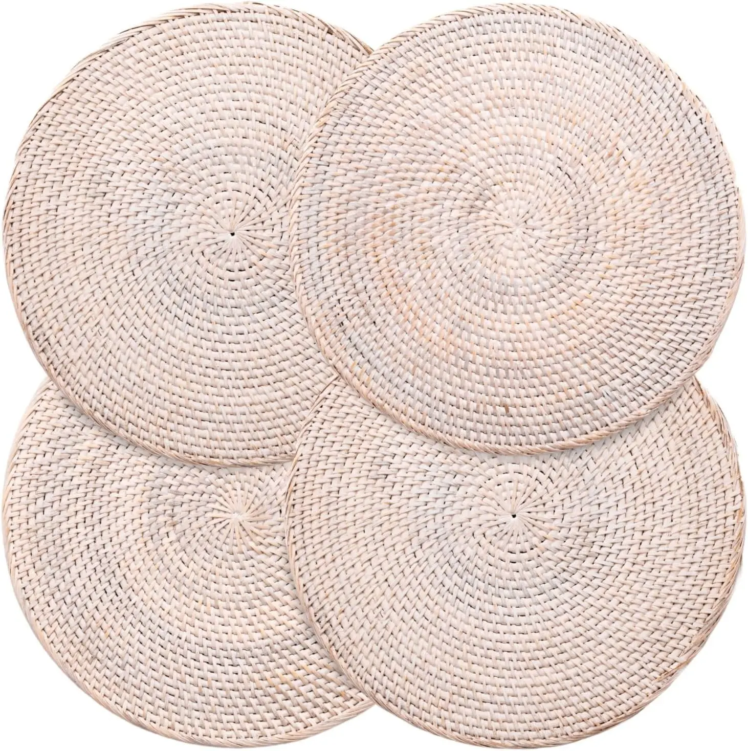 4-Pack 13-inch Round Rattan Placemats with Natural Heat Resistance for Boho Dining
4-Pack 13-inch Round Rattan Placemats with Natural Heat Resistance for Boho Dining