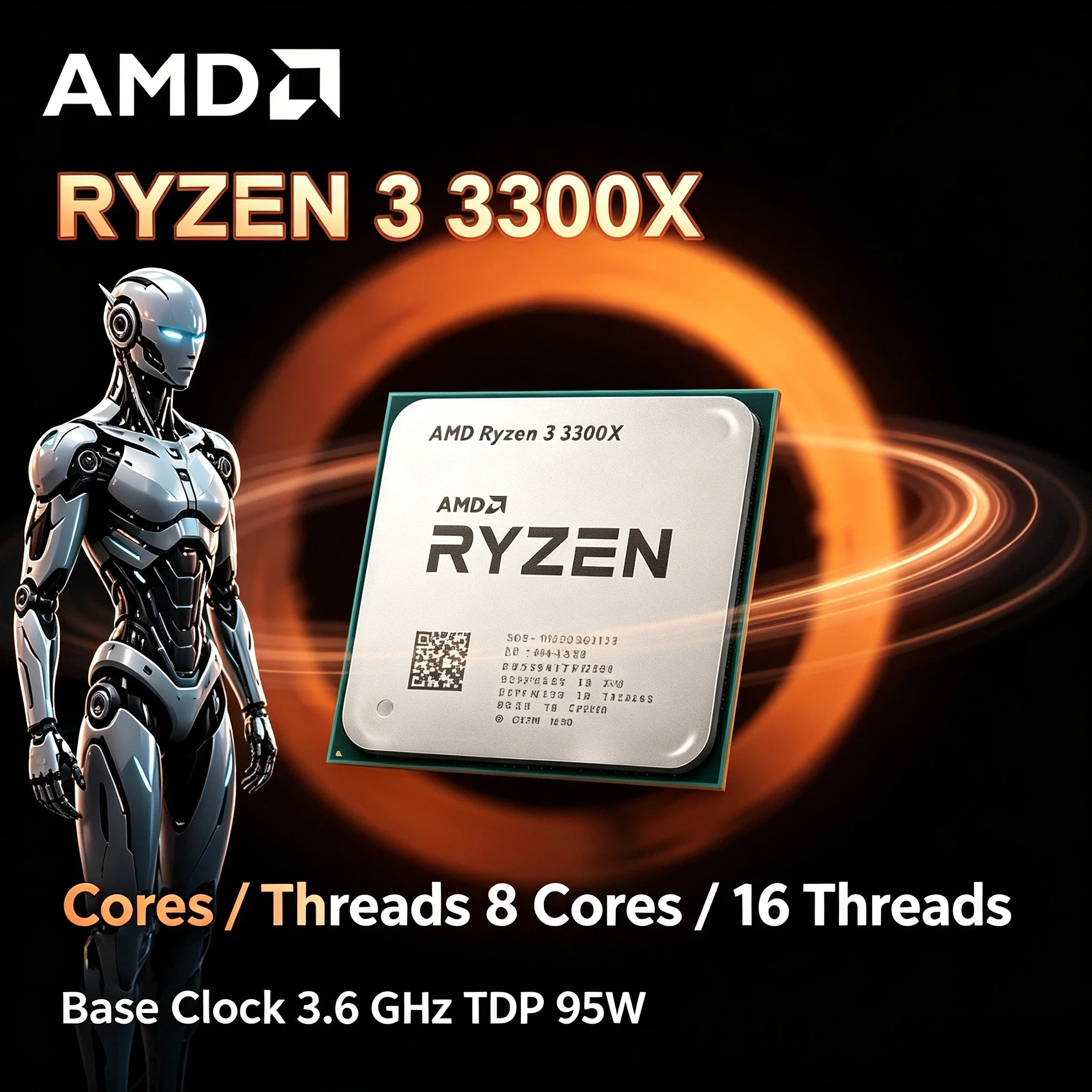 AMD R3 3300X 3.8GHz Quad Core Eight Thread 65W L3 16M Socket AM4 Bulk Gaming CPU Ryzen 3 3300X Pro Max V30 4K Ultra