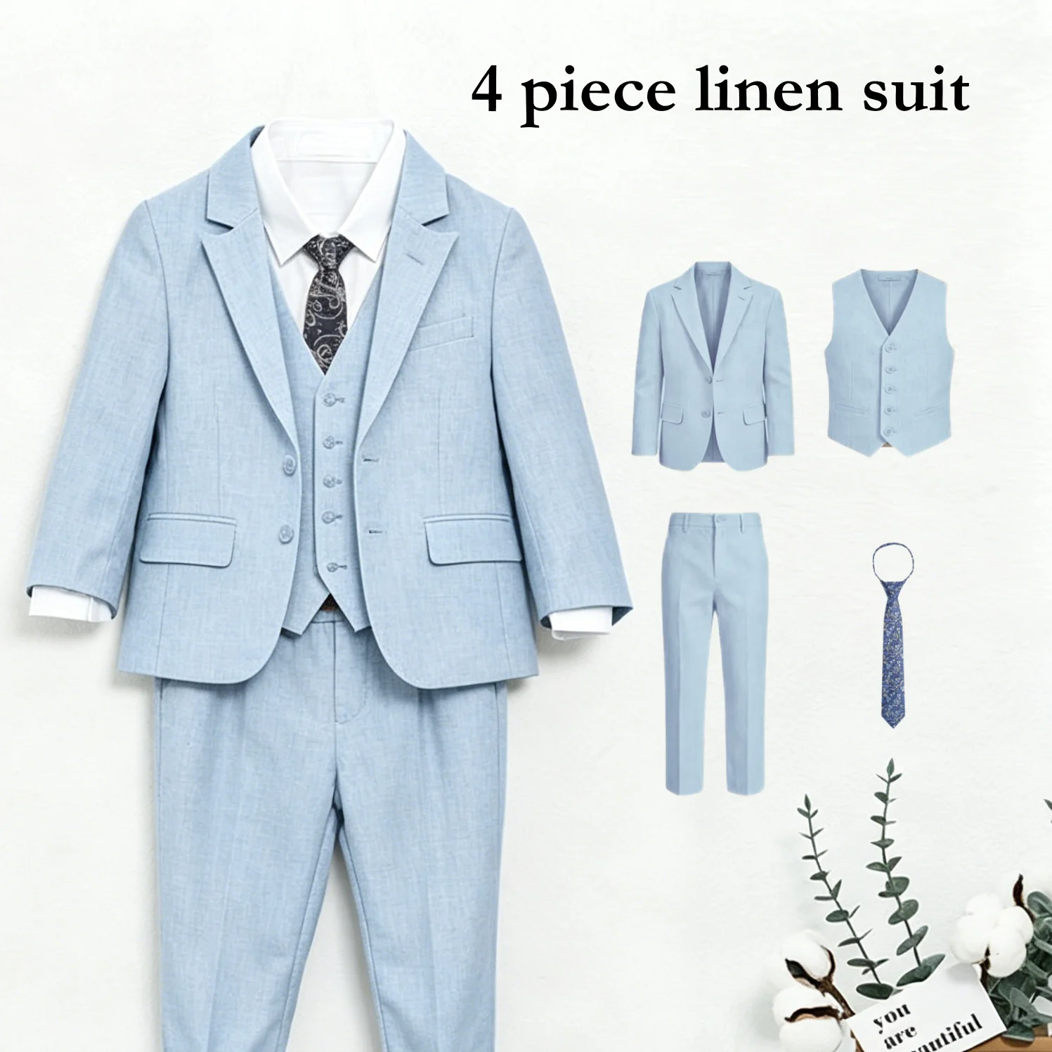 24H Ship Summer Linen Suit Set for Boys 3-14 Yrs, Breathable Lightweight Beach Wedding Suit for Kids, Communion High-End Suits
24H Ship Summer Linen Suit Set for Boys 3-14 Yrs, Breathable Lightweight Beach Wedding Suit for Kids, Communion High-End Suits