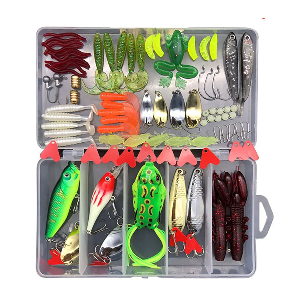 Fishing Lures Set Minnow Frog Spoon Soft Bait Fishhook Set Fishing Tackle Accessories for Freshwater Seawater
Fishing Lures Set Minnow Frog Spoon Soft Bait Fishhook Set Fishing Tackle Accessories for Freshwater Seawater