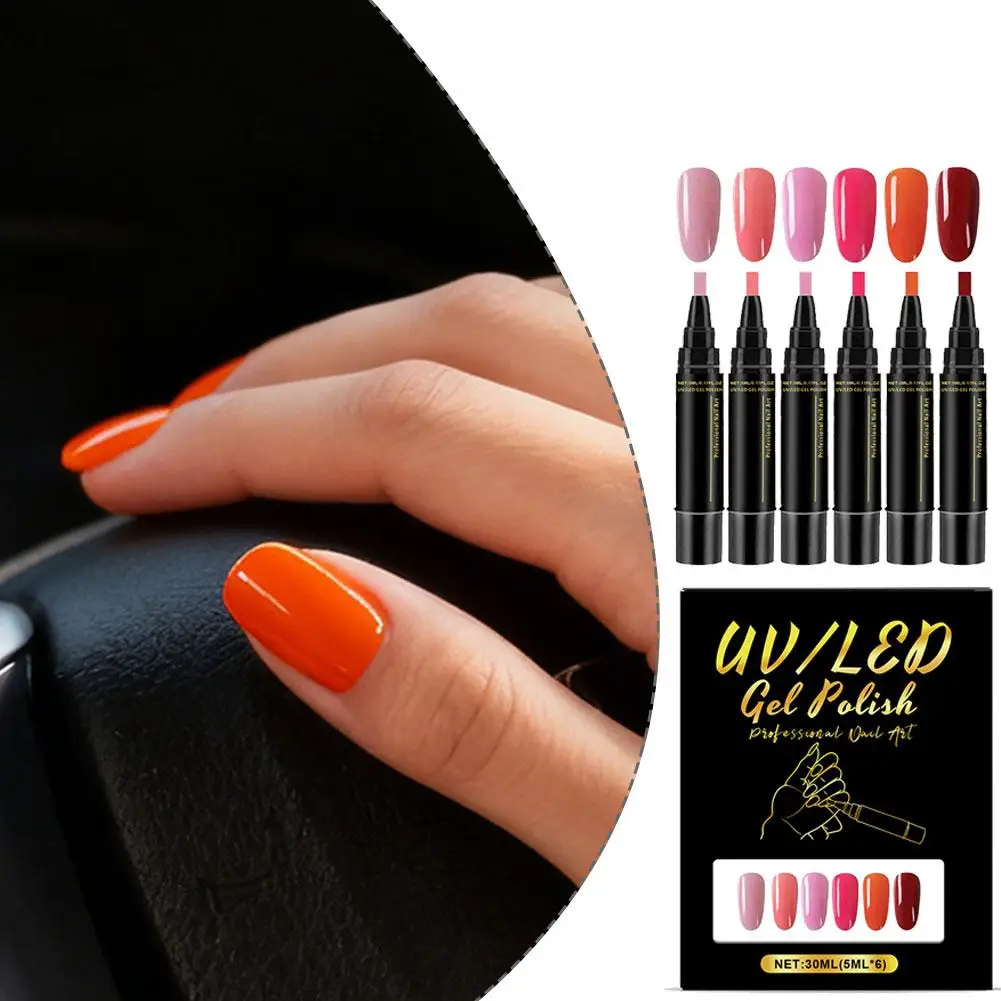 6PCS Multi-Color Gel Nail Polish Pen Set 3-in-1 5ml Quick-Drying DIY Nail Art Painting Tool Home Manicure Kit
6PCS Multi-Color Gel Nail Polish Pen Set 3-in-1 5ml Quick-Drying DIY Nail Art Painting Tool Home Manicure Kit