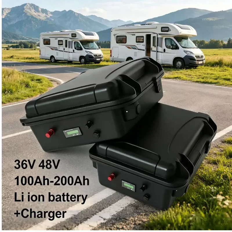 Waterproof 36V/48V Li-ion Battery 100Ah/150Ah/200Ah with Bluetooth BMS, 5000W High Power Lithium Battery Pack for Electric Tricy
Waterproof 36V/48V Li-ion Battery 100Ah/150Ah/200Ah with Bluetooth BMS, 5000W High Power Lithium Battery Pack for Electric Tricy