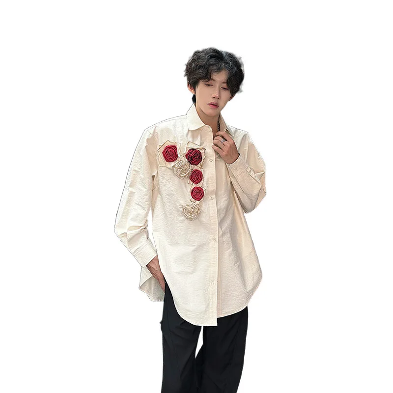 Spring and Summer Casual Trend Versatile Personality Three-dimensional Handmade Burning Rose Wedding Shirt
Spring and Summer Casual Trend Versatile Personality Three-dimensional Handmade Burning Rose Wedding Shirt