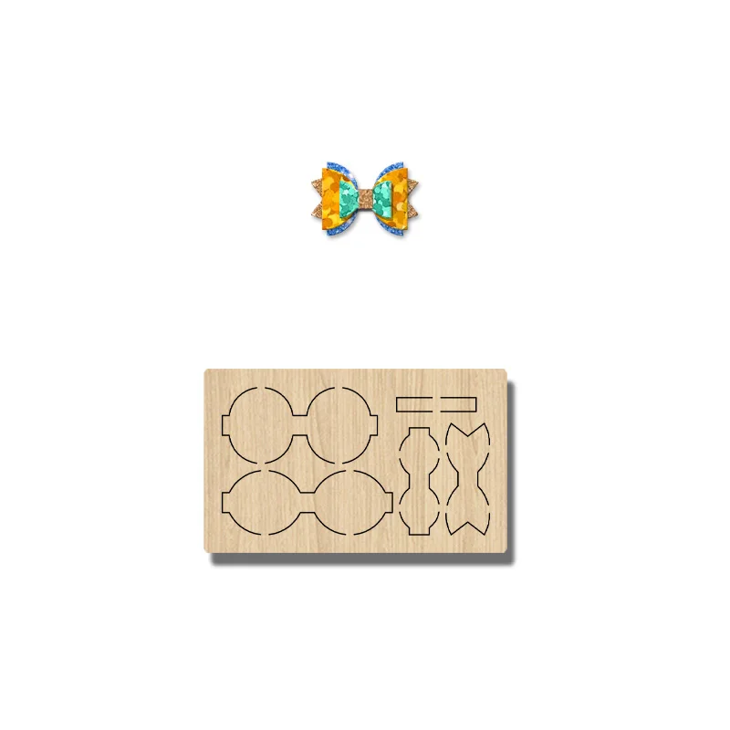 BD160 Four Layer Bow Hair Clip Wooden Die Is Suitable For Most Cutting Machines
BD160 Four Layer Bow Hair Clip Wooden Die Is Suitable For Most Cutting Machines