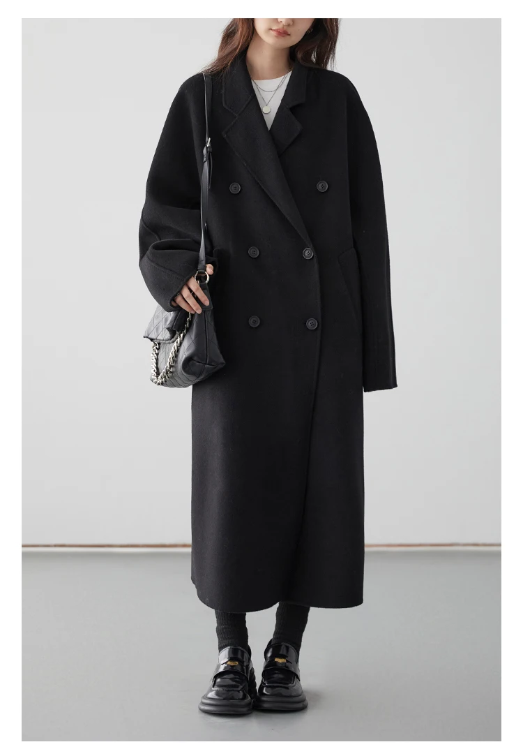 CHIC VEN Women Long Double-sided Woolen Coats Retro Loose Female Overcoat Double Breasted Ladies Windbreak Autumn Winter 2026 53 S39fc8f74316f45fa93fd186ed4c269fam