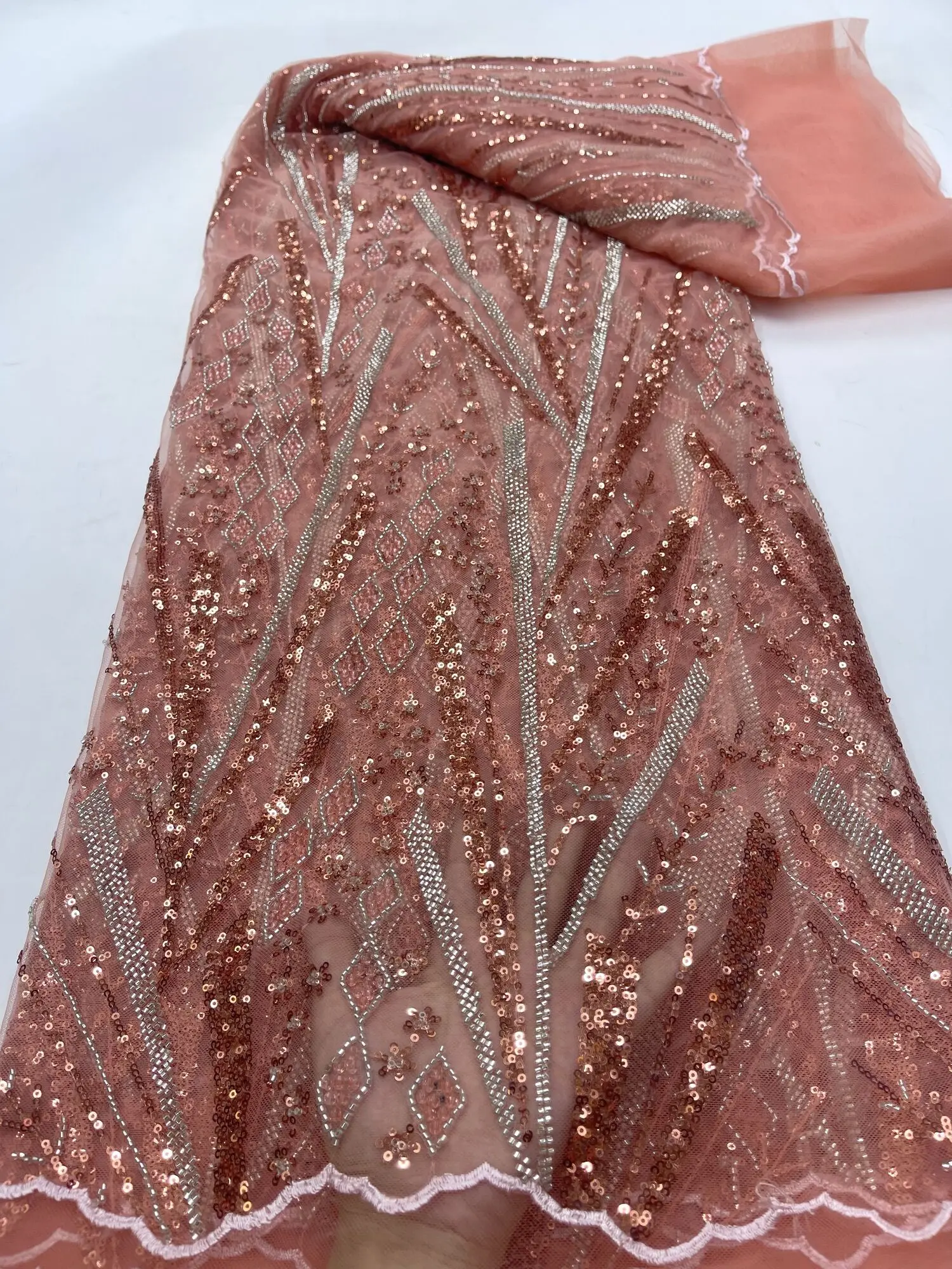 African Sequins Lace Fabric for Wedding Dress, Beaded Embroidery, French Tulle, Nigerian Material, High Quality
African Sequins Lace Fabric for Wedding Dress, Beaded Embroidery, French Tulle, Nigerian Material, High Quality