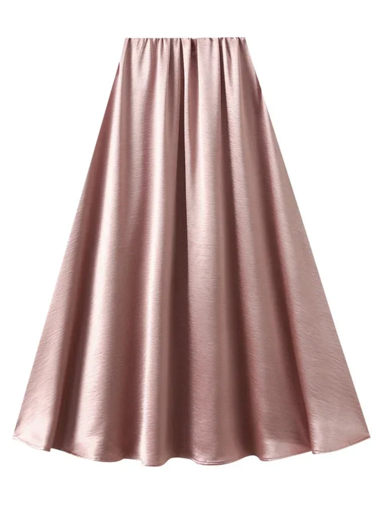 2025 Spring Womens Long Skirts Elastic Waist Satin A-Line Skirt Ladies Elegant Luxury Solid Loose Pleated Maxi Umbrella Skirt
2025 Spring Womens Long Skirts Elastic Waist Satin A-Line Skirt Ladies Elegant Luxury Solid Loose Pleated Maxi Umbrella Skirt