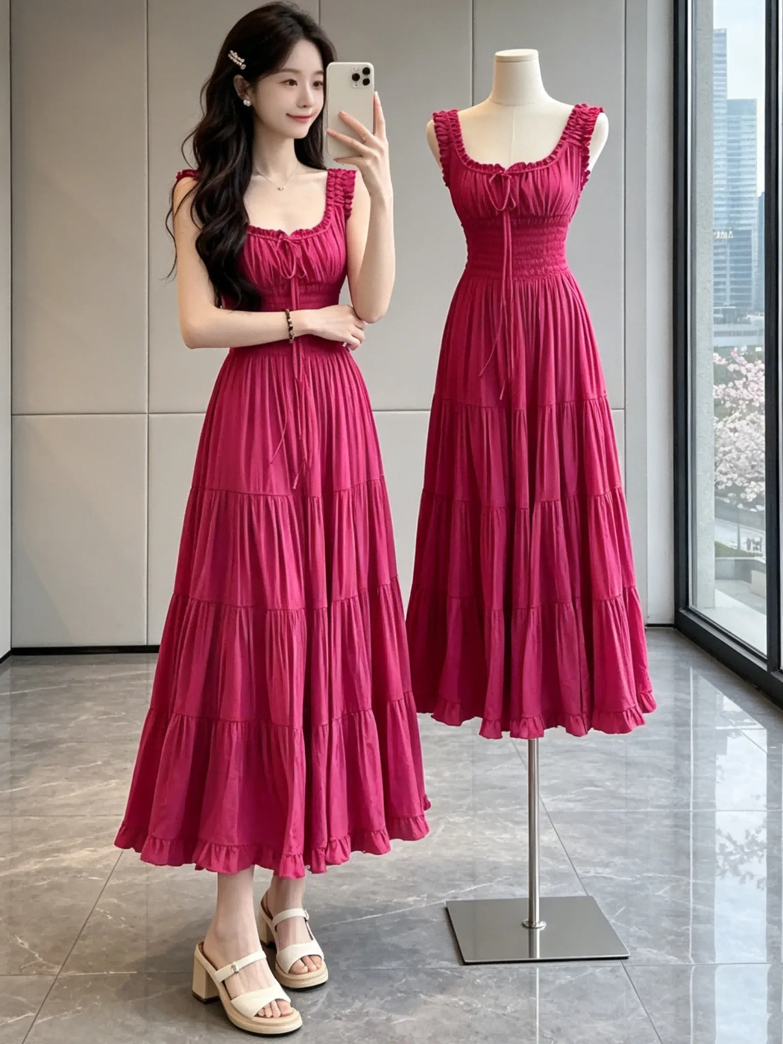 Beachy Vacation Style Dress Slimming Waist Strap Long Skirt Beautiful Unique Summer 2026 Sexy Fitted Gown Citywalk X-Shape
Beachy Vacation Style Dress Slimming Waist Strap Long Skirt Beautiful Unique Summer 2026 Sexy Fitted Gown Citywalk X-Shape