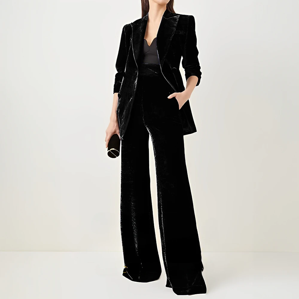 Women's Velvet 2 Piece Suit Office Lady Business Blazer&Pants Double Breasted Wedding Tuxedos
Women's Velvet 2 Piece Suit Office Lady Business Blazer&Pants Double Breasted Wedding Tuxedos