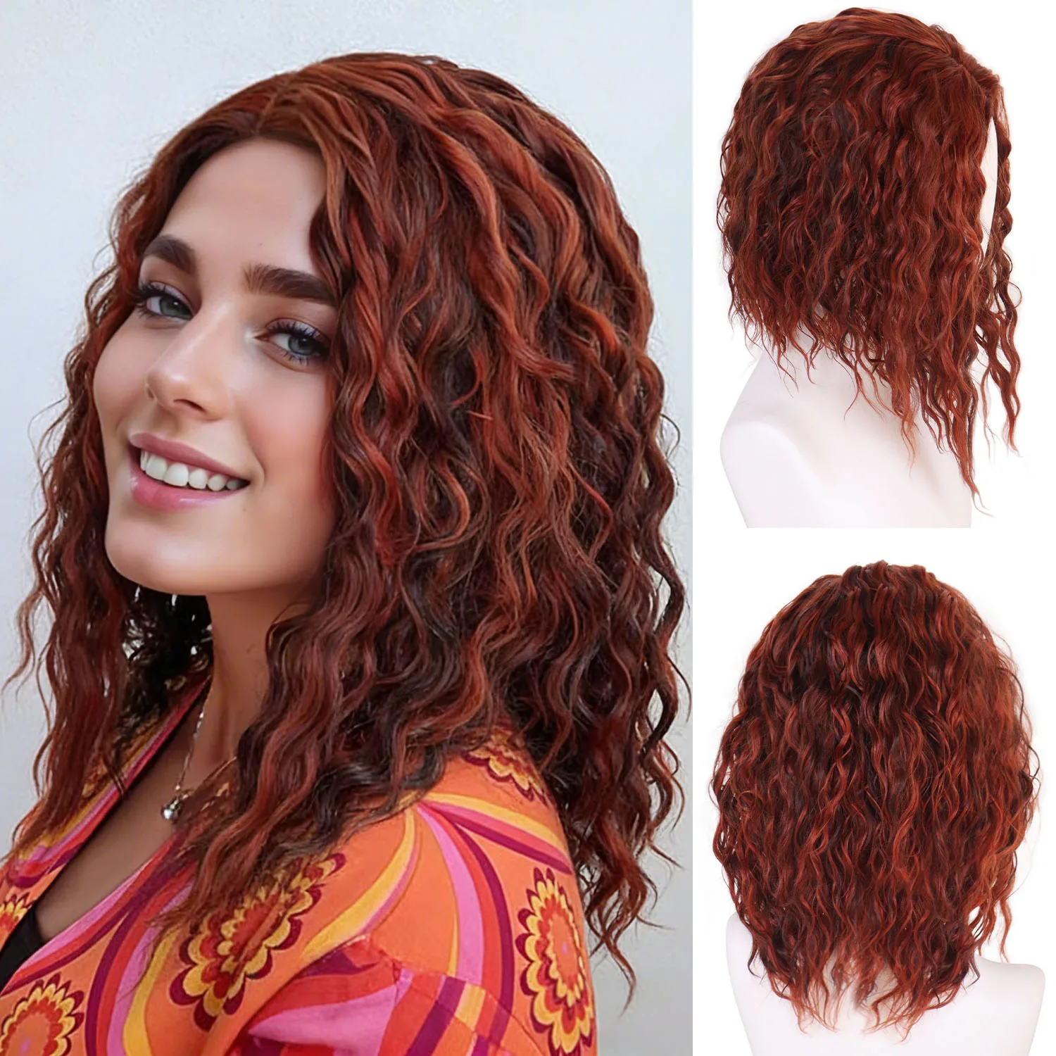 Auburn Wig Short Curly Synthetic Mixed Red Wigs for White Women Realistic Fake Scalp Wig Daily Cosplay Party Hairnet Include
Auburn Wig Short Curly Synthetic Mixed Red Wigs for White Women Realistic Fake Scalp Wig Daily Cosplay Party Hairnet Include