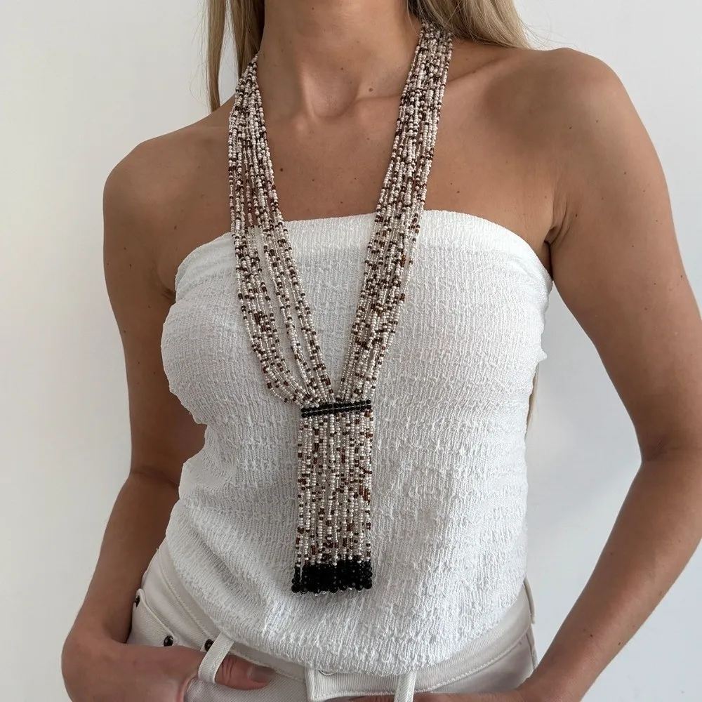 Bohemian Multi-layer Rice Bead Beaded Necklace Personalized Long Crystal Chain Necklace Simple Multilayer Necklace
Bohemian Multi-layer Rice Bead Beaded Necklace Personalized Long Crystal Chain Necklace Simple Multilayer Necklace