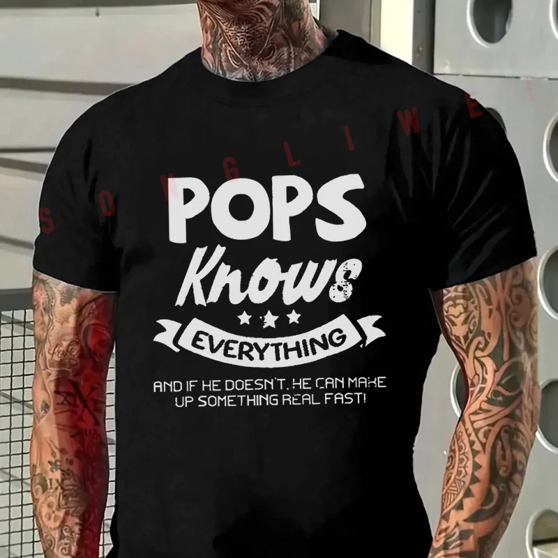 Funny Vintage Pops Knows Everything Print Moto Men's Fashion T-shirt Casual For Summer Comfortable Short Sleeve Tops
Funny Vintage Pops Knows Everything Print Moto Men's Fashion T-shirt Casual For Summer Comfortable Short Sleeve Tops