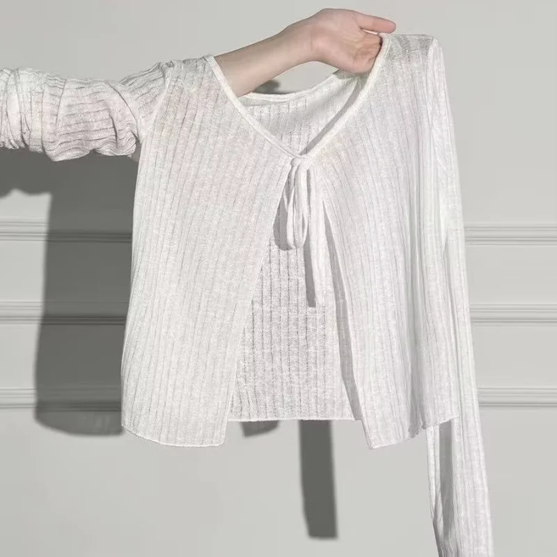 Summer Hollow Out Cardigan Women Korean Loose Long Sleeve Thin Tops Female Simple Lace Up All Match Shirt Clothes
Summer Hollow Out Cardigan Women Korean Loose Long Sleeve Thin Tops Female Simple Lace Up All Match Shirt Clothes