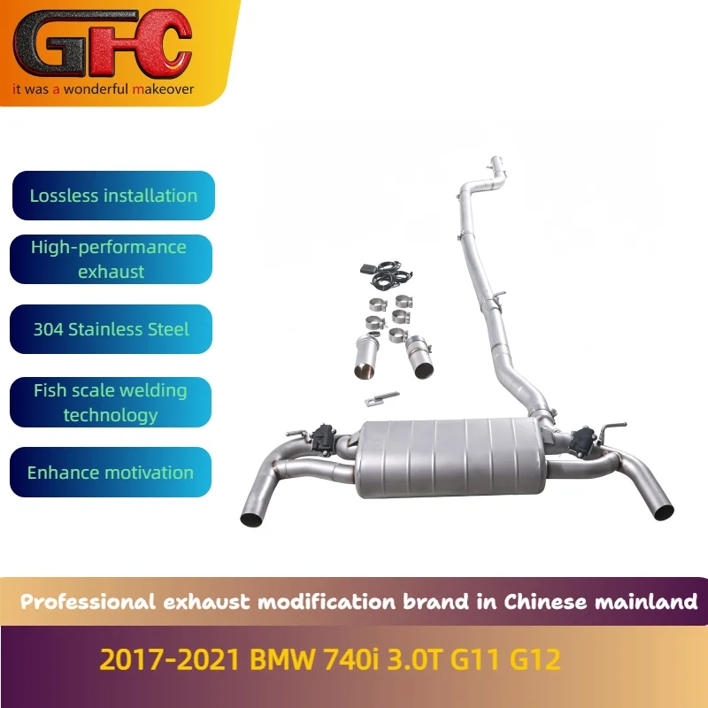 Applicable to the 2017-2021 BMW 740i 3.0T G11 G12 SUS304 High-performance Catback Valvetronic Exhaust Pipe with Muffler
Applicable to the 2017-2021 BMW 740i 3.0T G11 G12 SUS304 High-performance Catback Valvetronic Exhaust Pipe with Muffler