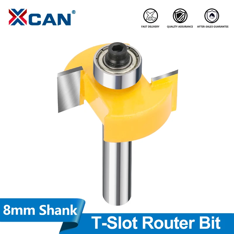 XCAN 1pc 8mm Shank T-Sloting Router Bit with Bearing Wood Slot Milling Cutter T Type Rabbeting Bit Woodworking Tools
XCAN 1pc 8mm Shank T-Sloting Router Bit with Bearing Wood Slot Milling Cutter T Type Rabbeting Bit Woodworking Tools
