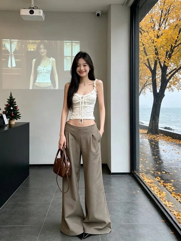 Korean Pure Desire Lace Trim Low Waist Belted Two-Piece Set Women's Summer Fashion Outfit Long Pants Casual Chic Style
Korean Pure Desire Lace Trim Low Waist Belted Two-Piece Set Women's Summer Fashion Outfit Long Pants Casual Chic Style
