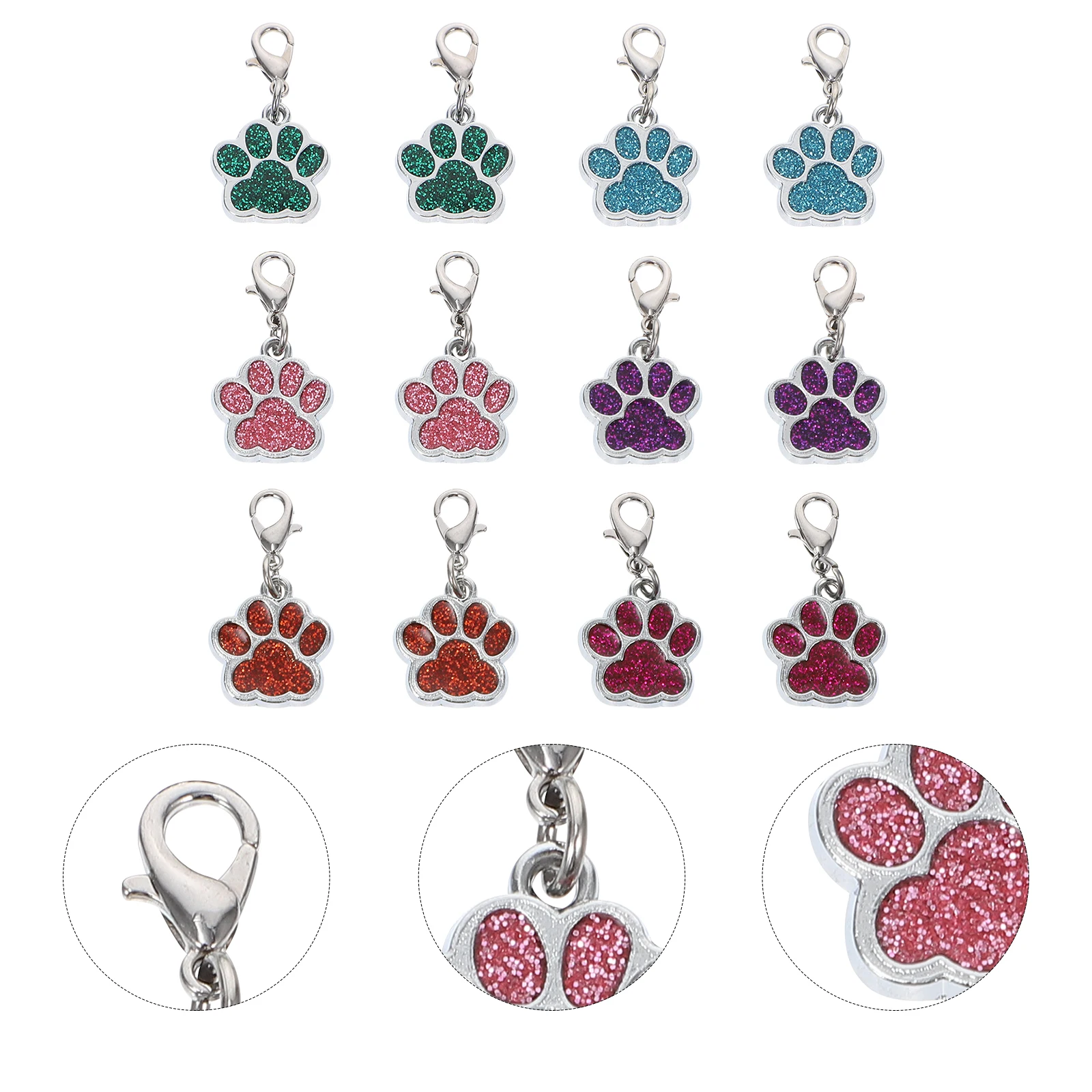 12 Pcs Claw Clasps Jewelry Accessories Dog Paw Print Lobster Buckle Charm DIY Pendant Set Stainless Steel Mixed Color Necklace
12 Pcs Claw Clasps Jewelry Accessories Dog Paw Print Lobster Buckle Charm DIY Pendant Set Stainless Steel Mixed Color Necklace