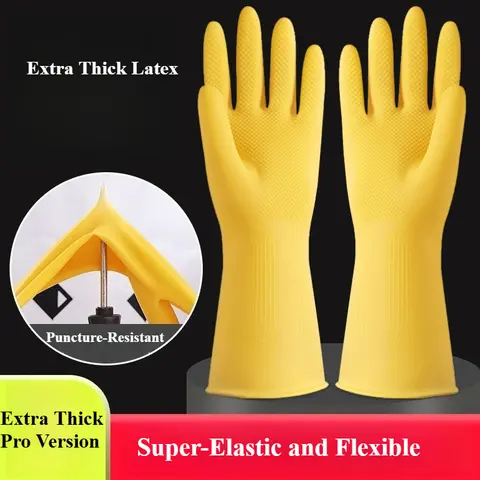 Heavy-Duty Nitrile Rubber Gloves, Durable for Laundry and Dish Washing
