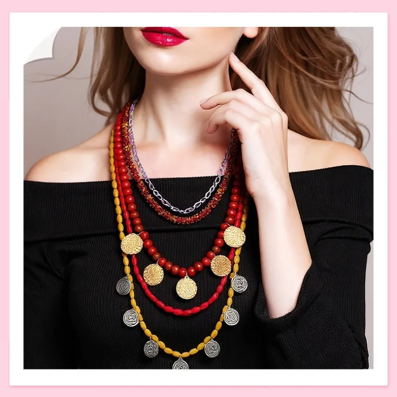 Retro Trend Multi-layer Beaded Alloy Geometric Pendant Necklace Casual Simple Light Luxury Versatile Women's Necklace
Retro Trend Multi-layer Beaded Alloy Geometric Pendant Necklace Casual Simple Light Luxury Versatile Women's Necklace