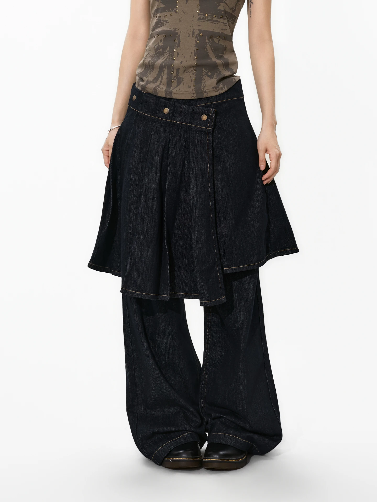 S3T5 Denim Skirt Jeans Women's Loose Drapey Straight Leg Jeans Casual Wear Multi Layered Skirt Pants Spring 2026 New Style
S3T5 Denim Skirt Jeans Women's Loose Drapey Straight Leg Jeans Casual Wear Multi Layered Skirt Pants Spring 2026 New Style