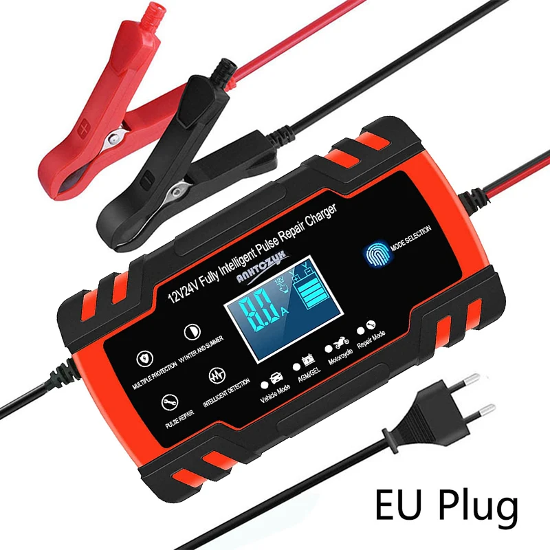 12/24V 8A Automotive Battery Charger Smart Car Chargers Pulse Repair Digital LCD Display Fast Charger for Lead Acid AGM Battery
12/24V 8A Automotive Battery Charger Smart Car Chargers Pulse Repair Digital LCD Display Fast Charger for Lead Acid AGM Battery